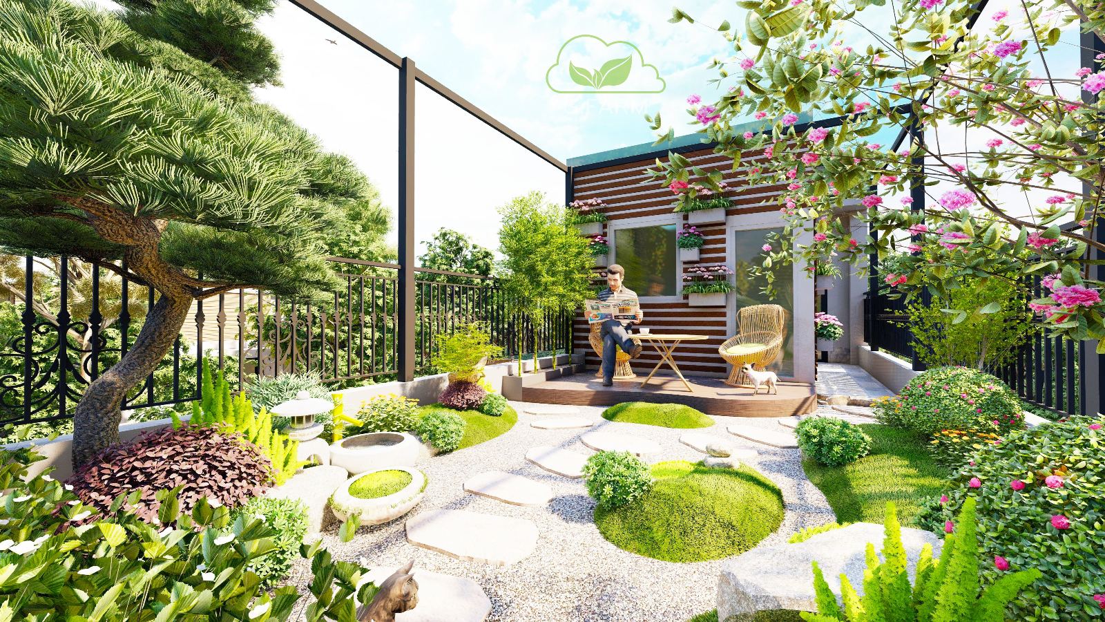 Thiết kế vườn nhật trên sân thượng