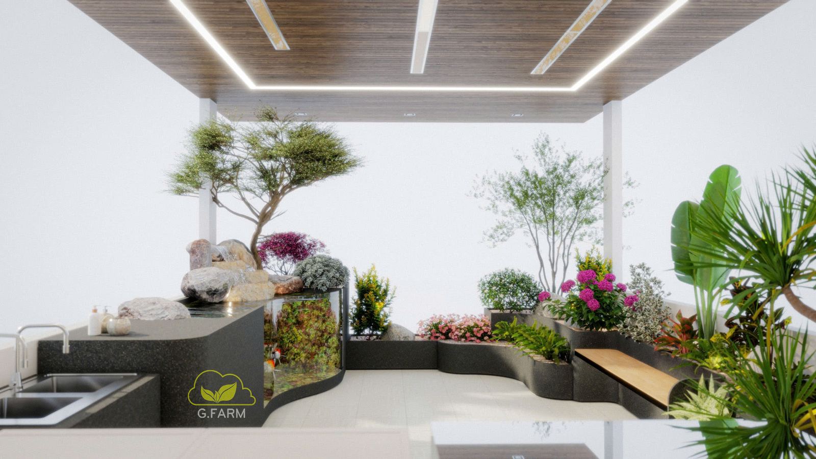 Vườn sân thượng đẹp