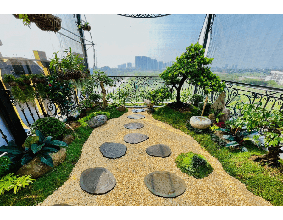 Vườn Nhật trên sân thượng - Chị Ngân KĐT Dương Nội 