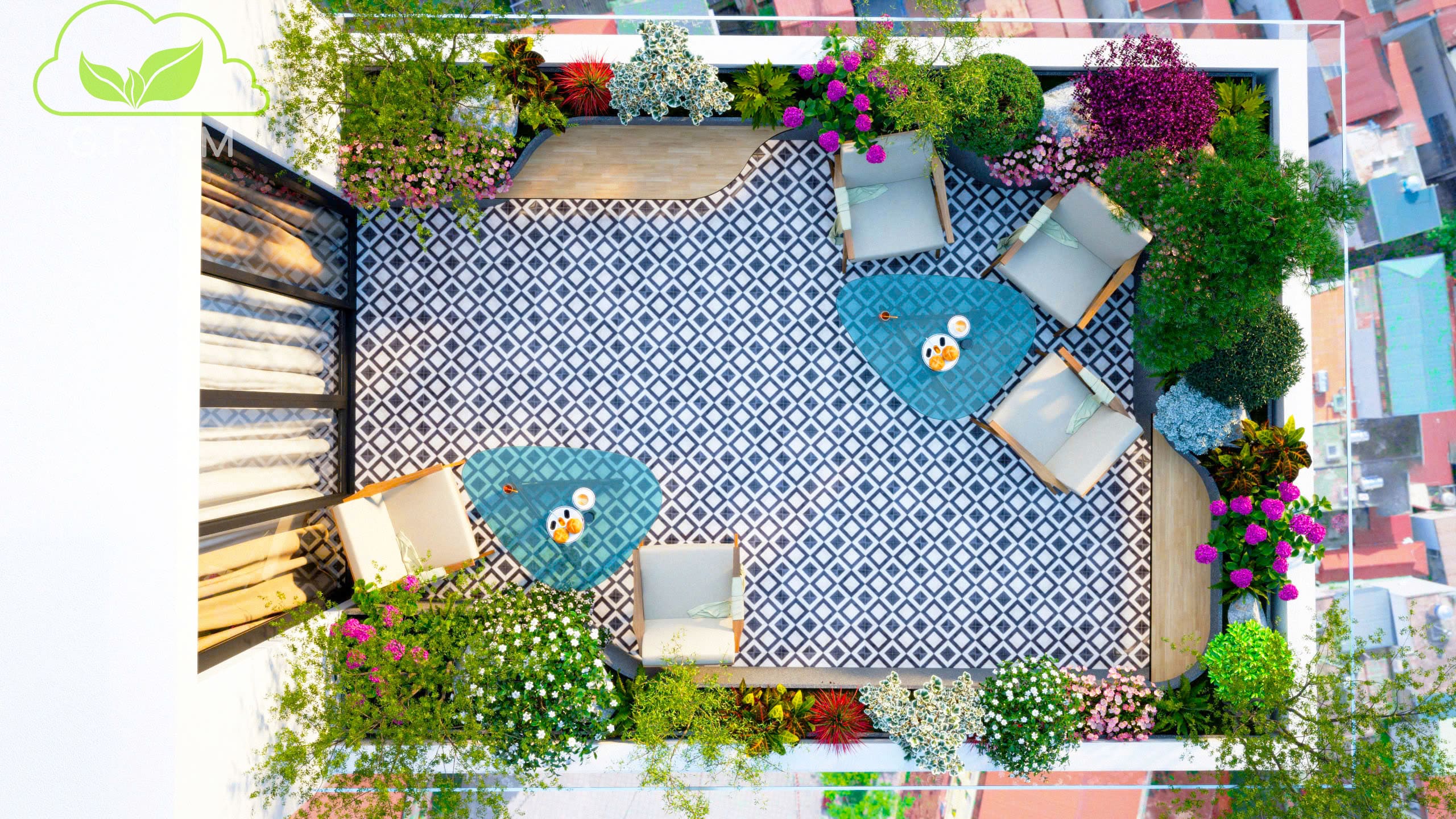 Vườn sân thượng đẹp