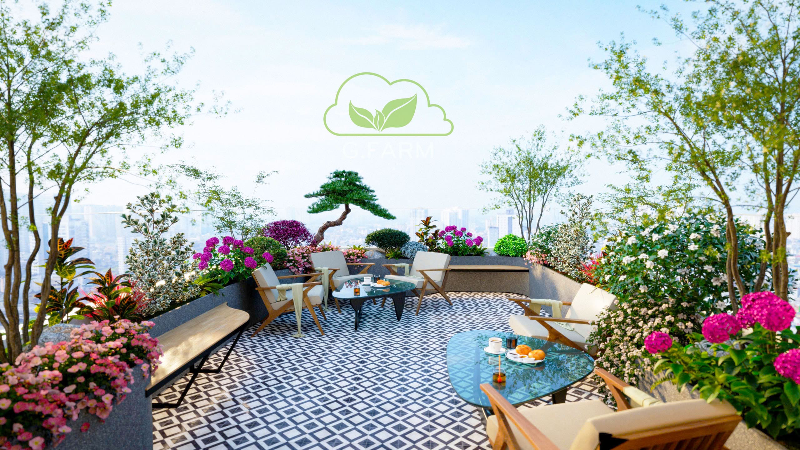 Vườn sân thượng đẹp