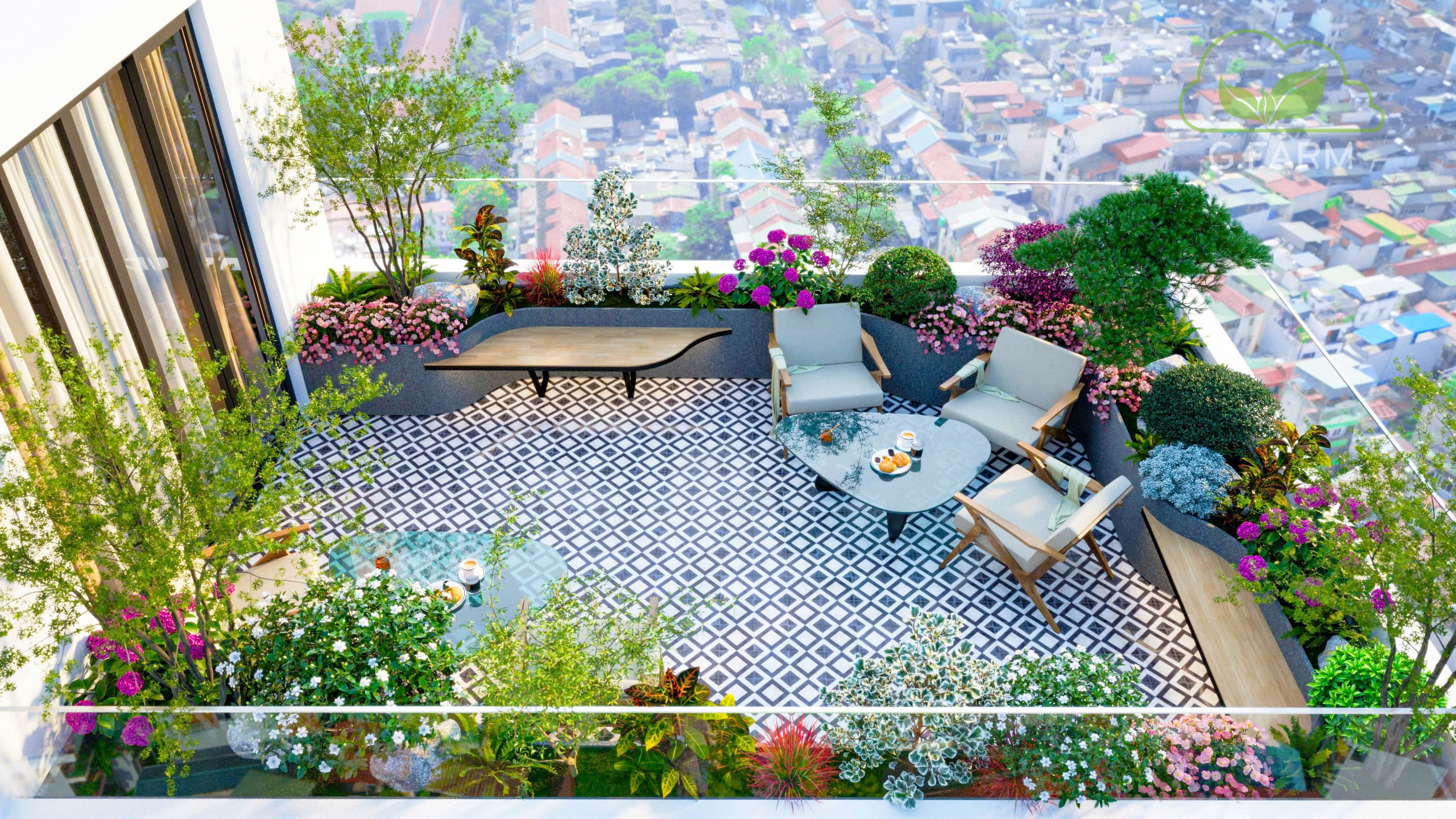 Vườn sân thượng đẹp