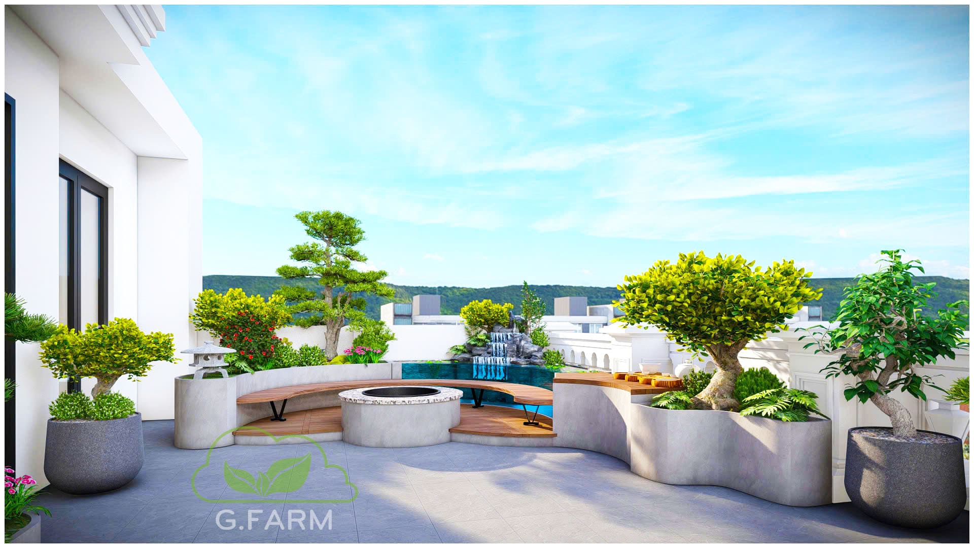 Vườn sân thượng đẹp