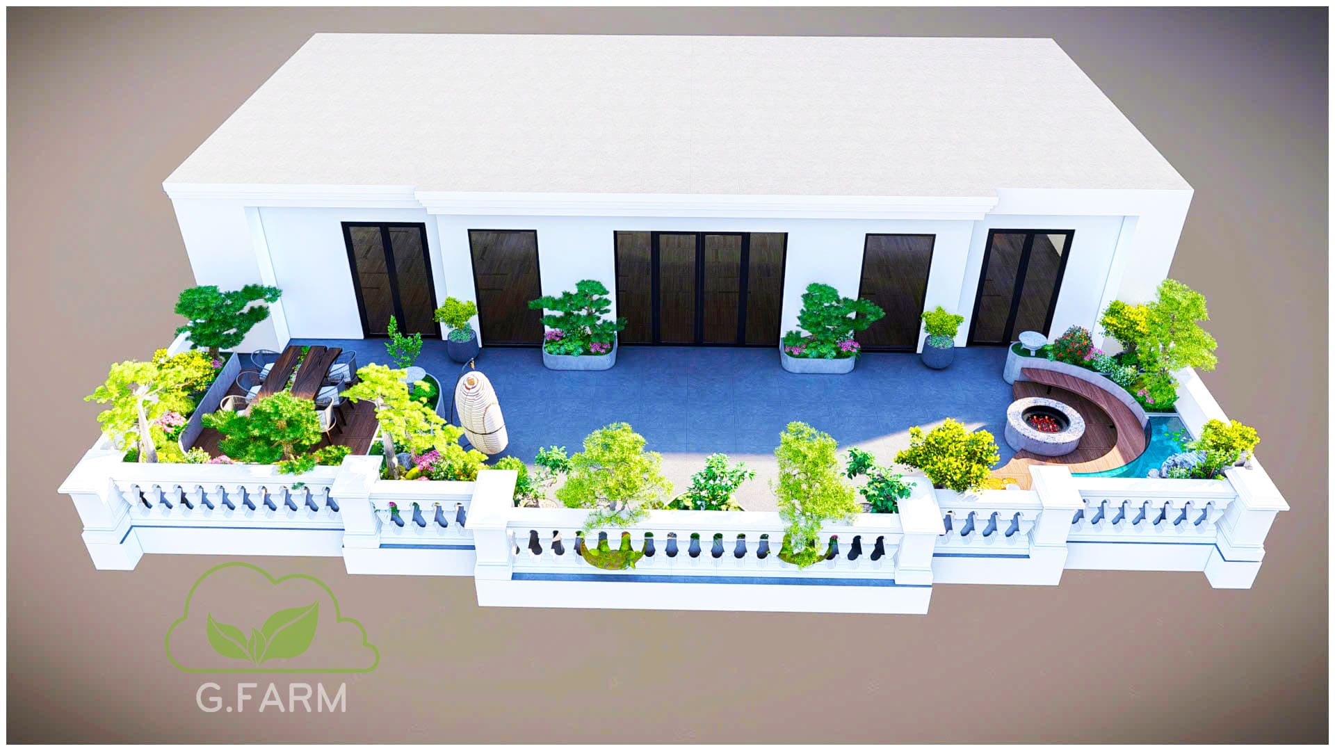 Vườn sân thượng đẹp