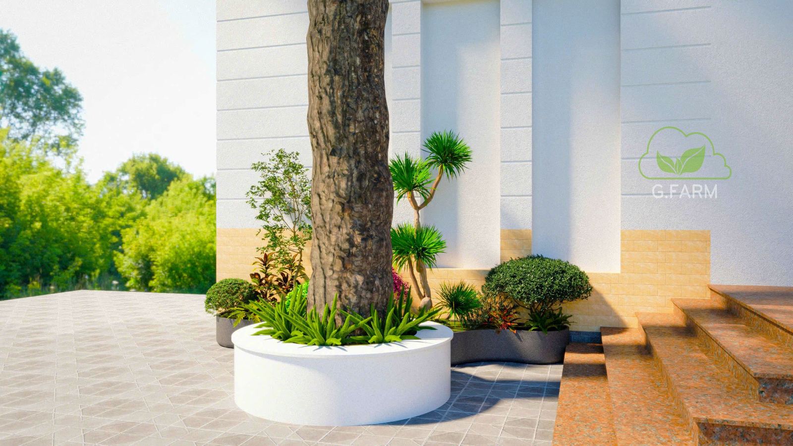 Thiết kế cảnh quan cây xanh khuôn viên tại Bắc Ninh