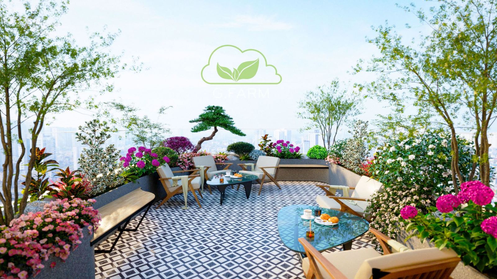 Vườn sân thượng đẹp