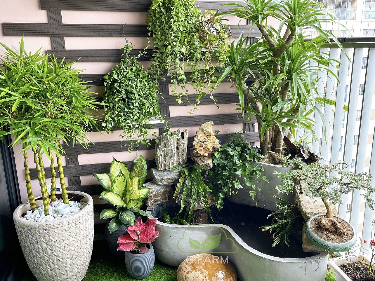 Tổng hợp 20+ mẫu tiểu cảnh vườn ban công đẹp nhất Hà Nội
