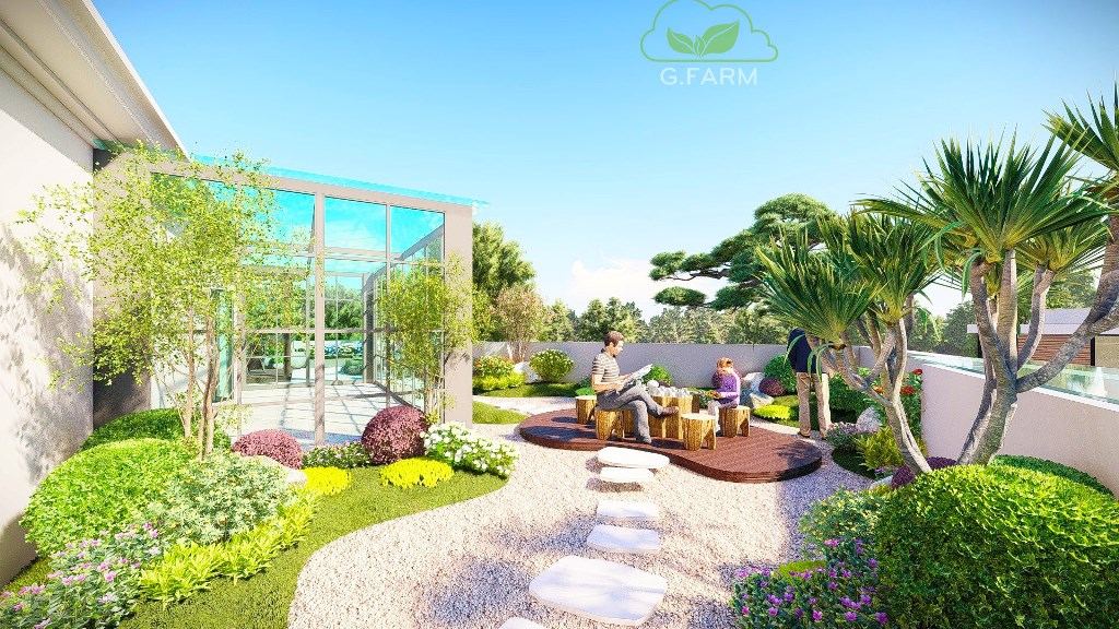 Thiết kế vườn sân thượng nhà phố Lê Ngọc Hân- Hà Nội