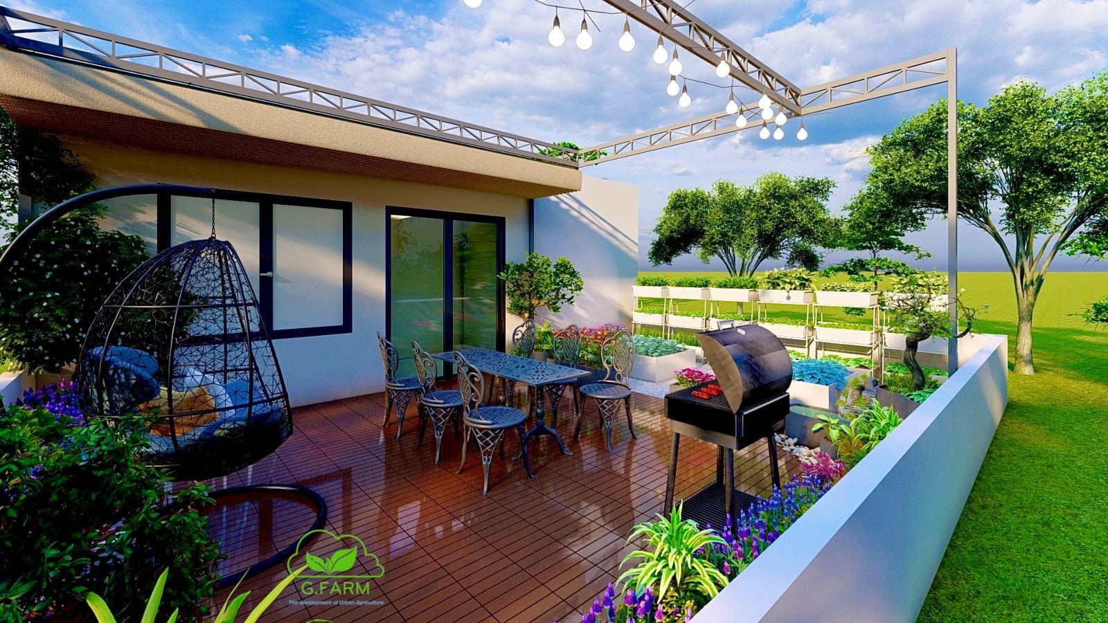 Thiết kế thi công vườn sân thượng anh Tuyến Hải Phòng