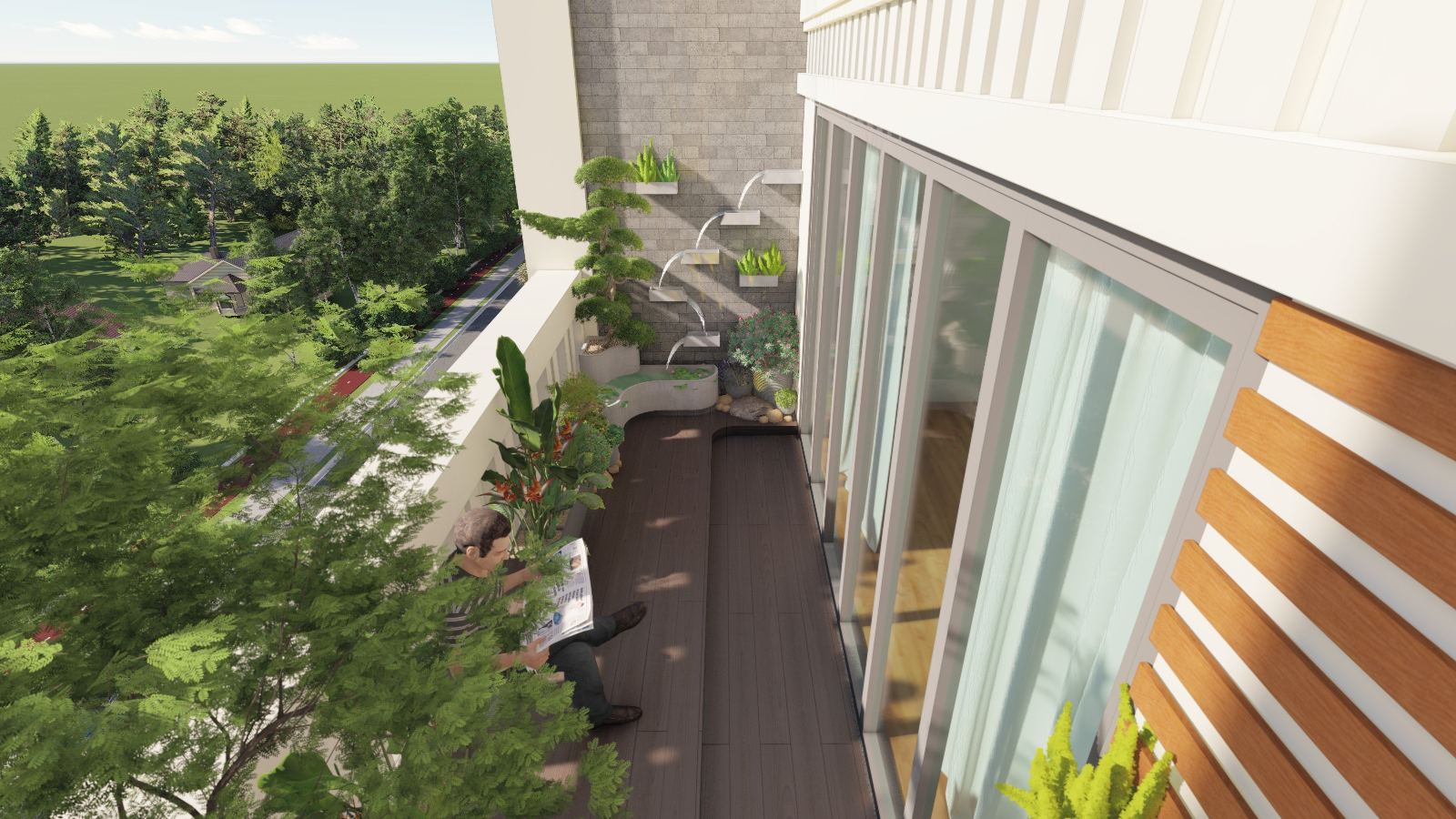 Vườn tiểu cảnh penthouse chị Phương Roman Plaza